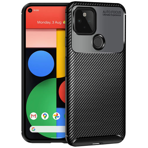 Flexi Slim Carbon Fibre Case for Google Pixel 5 - Black (Pattern)