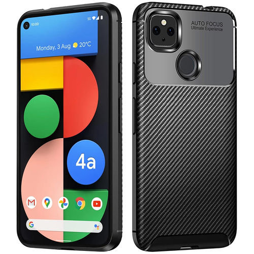 Flexi Slim Carbon Fibre Case for Google Pixel 4a 5G - Black (Pattern)