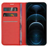 Leather Wallet Case & Card Holder Pouch for Apple iPhone 12 Pro Max - Red