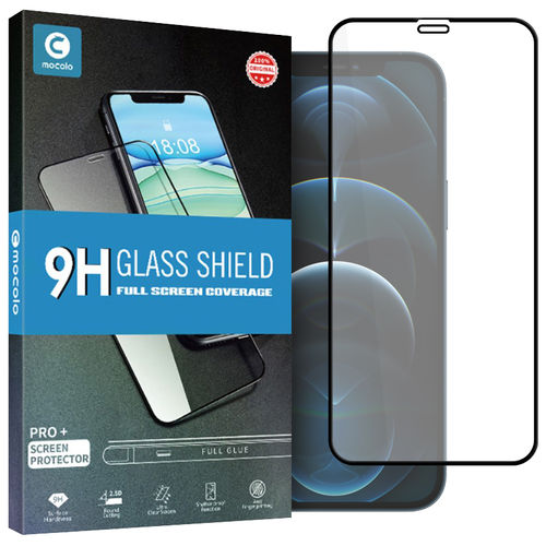 Full Coverage Tempered Glass Screen Protector for Apple iPhone 12 Pro Max - Black