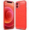 Flexi Slim Carbon Fibre Case for Apple iPhone 12 / 12 Pro - Brushed Red