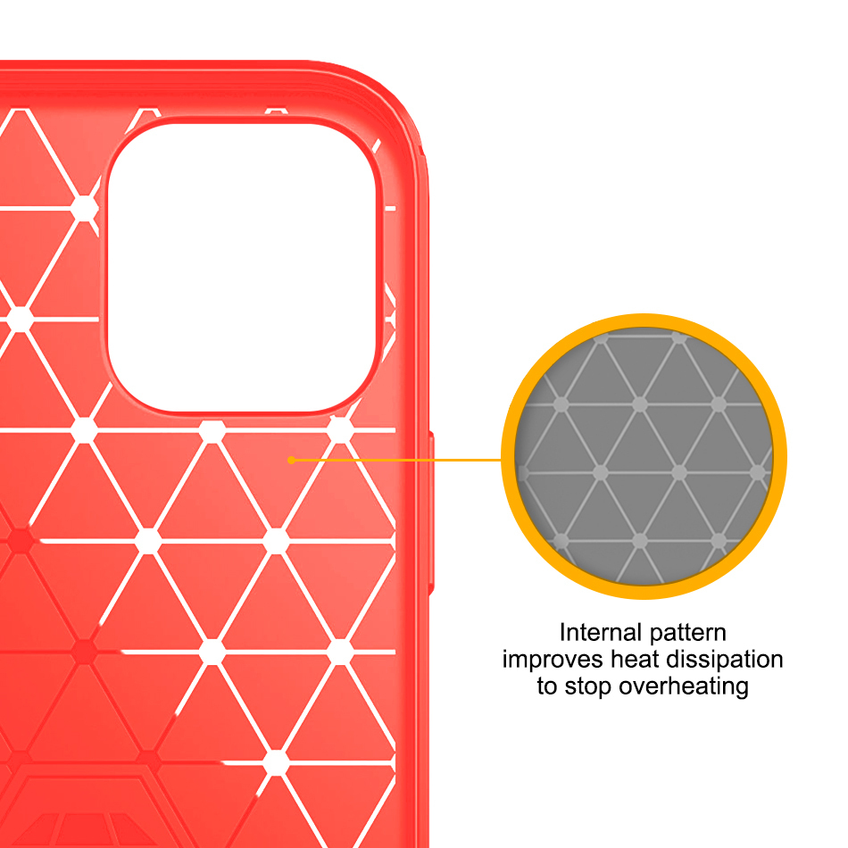 Flexi Slim Carbon Fibre Case for Apple iPhone 12 Pro Max - Brushed Red