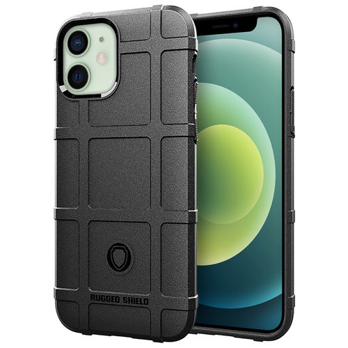 Anti-Shock Grid Texture Shockproof Case for Apple iPhone 12 Mini - Black