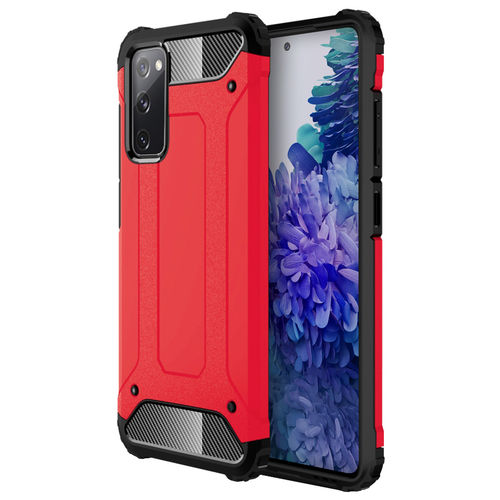 Military Defender Tough Shockproof Case for Samsung Galaxy S20 FE 5G - Red