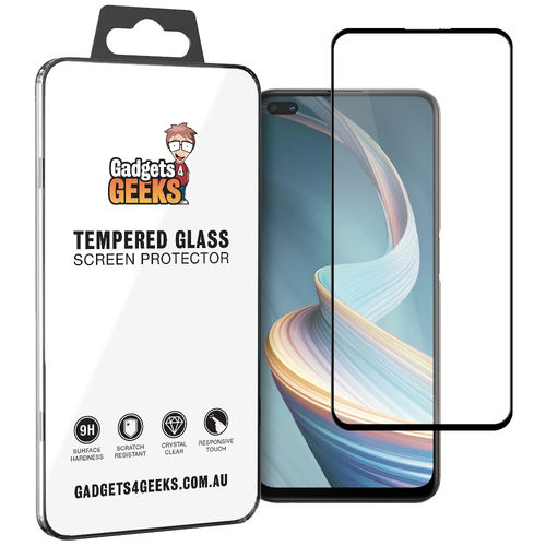 Full Coverage Tempered Glass Screen Protector for Oppo Reno4 Z 5G - Black