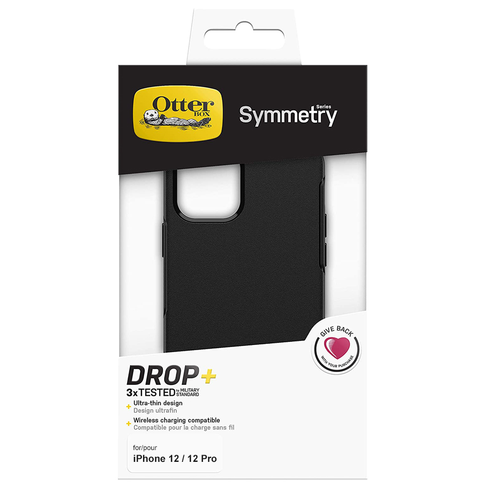 OtterBox Symmetry Shockproof Case for Apple iPhone 12 / 12 Pro (Black)
