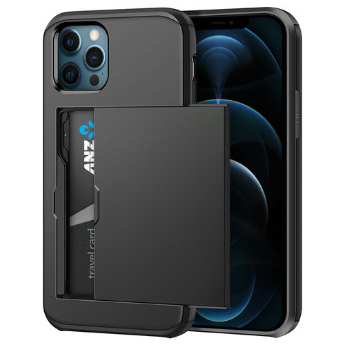 Tough Armour Slide Case & Card Holder for Apple iPhone 12 Pro Max - Black