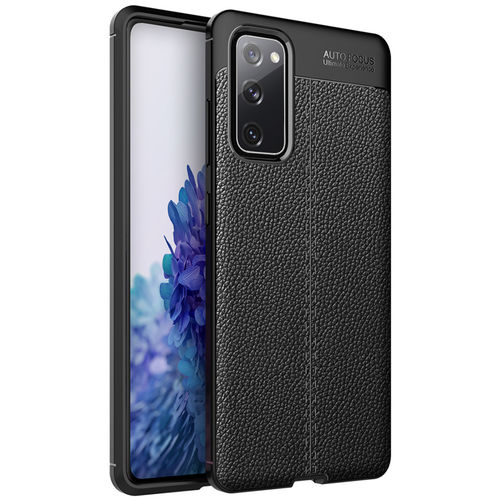 Flexi Slim Litchi Texture Case for Samsung Galaxy S20 FE 5G - Black Stitch