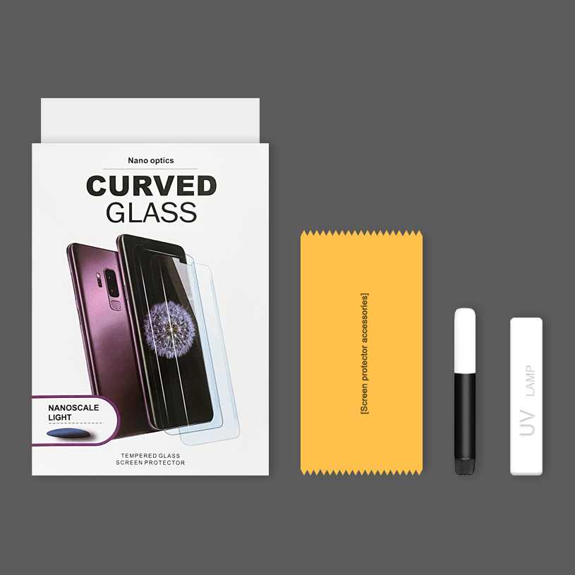 UV Liquid 3D Curved Tempered Glass Screen Protector for Samsung Galaxy S8+