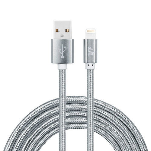 MFI Extra Long Anti-Tangle USB Lightning Charging Cable (3m) for iPhone / iPad - Silver