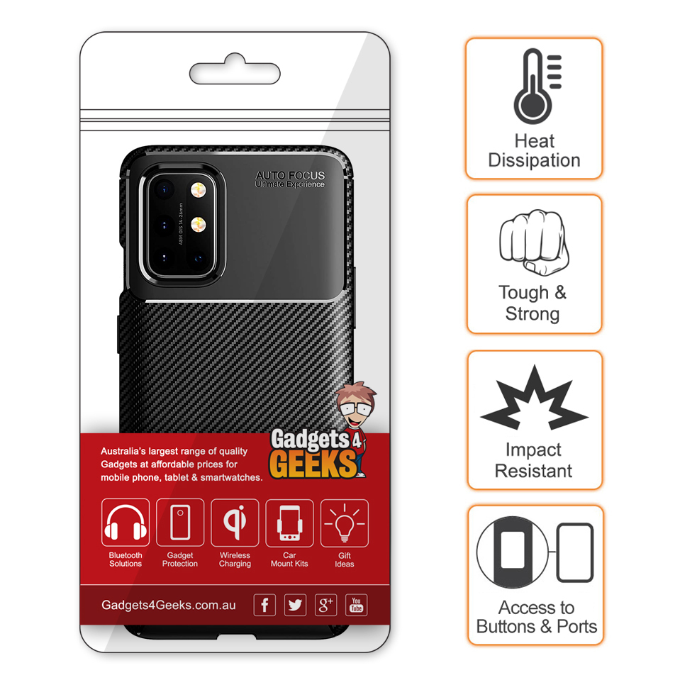Flexi Slim Carbon Fibre Case for OnePlus 8T - Black (Pattern)