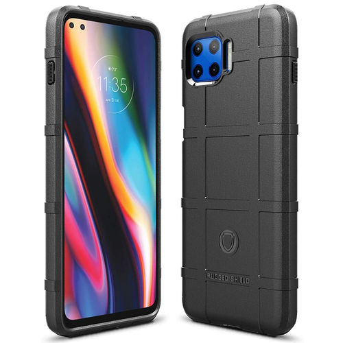 Anti-Shock Grid Texture Tough Case for Motorola Moto G 5G Plus - Black