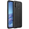 Flexi Slim Litchi Texture Case for Oppo A53 / A53s - Black Stitch