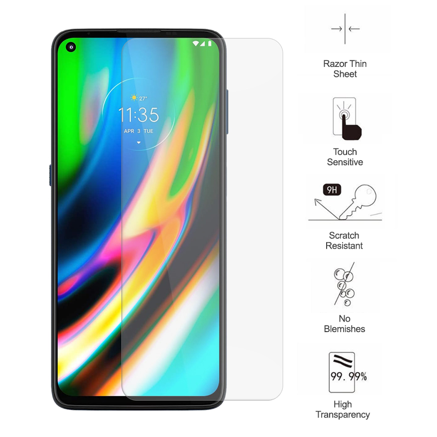 Jinyunlai 3 Pezzi, Vetro Temperato Per Motorola Moto G9 Plus, Pellicola Prottetiva Anti Graffio, Anti-Impronte, Senza Bolle, Durezza 9H, Ultra Trasparente, Ultra Resistente, Pellicola Proteggi Schermo - Foto 3