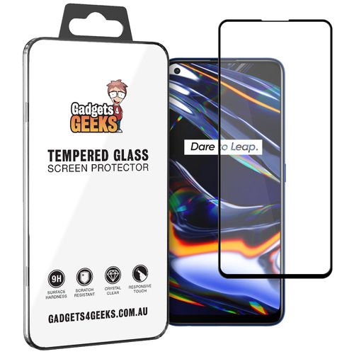 Full Coverage Tempered Glass Screen Protector for realme 7 Pro - Black