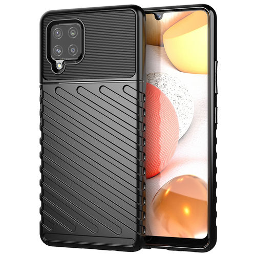 Flexi Thunder Shockproof Case for Samsung Galaxy A42 5G - Black (Texture)