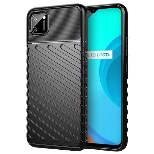 Flexi Thunder Shockproof Case for realme C11 - Black (Texture)