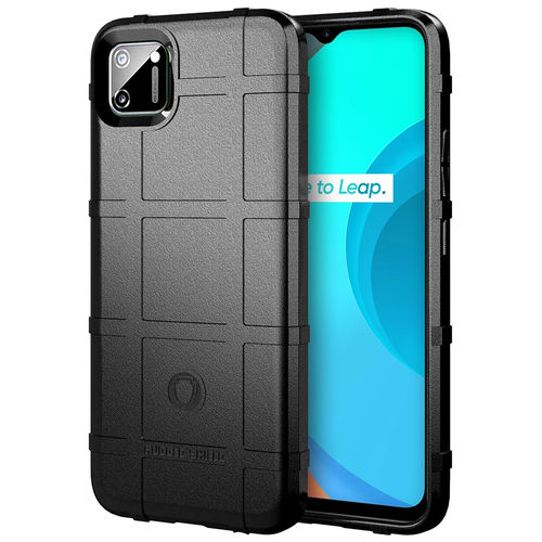 Anti-Shock Grid Texture Tough Case for realme C11 - Black