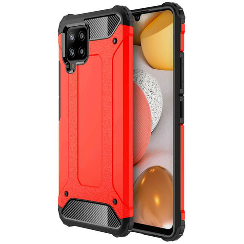 Military Defender Tough Shockproof Case for Samsung Galaxy A42 5G - Red