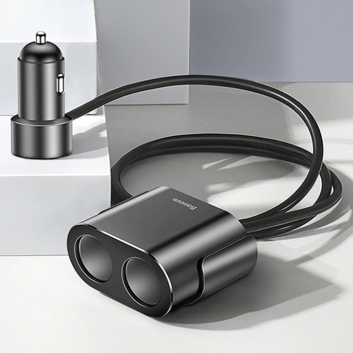 Baseus 2-Socket Car Cigarette Lighter Splitter / Dual USB Charger