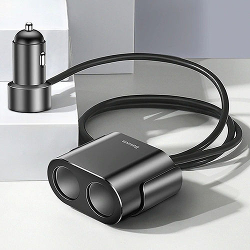 Baseus 2-Socket (80W) Car Cigarette Lighter Splitter / (15W) Dual USB Charger