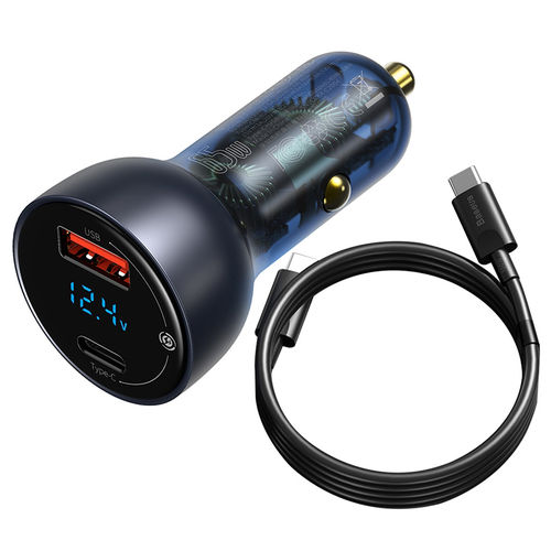 Baseus Display (65W) QC4+ / PPS / USB-PD (Type-C Cable) Car Charger for Phone / Tablet / Laptop