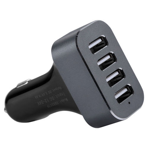 (48W) 4-Port USB Fast Car Charger for Phone / Tablet - Grey
