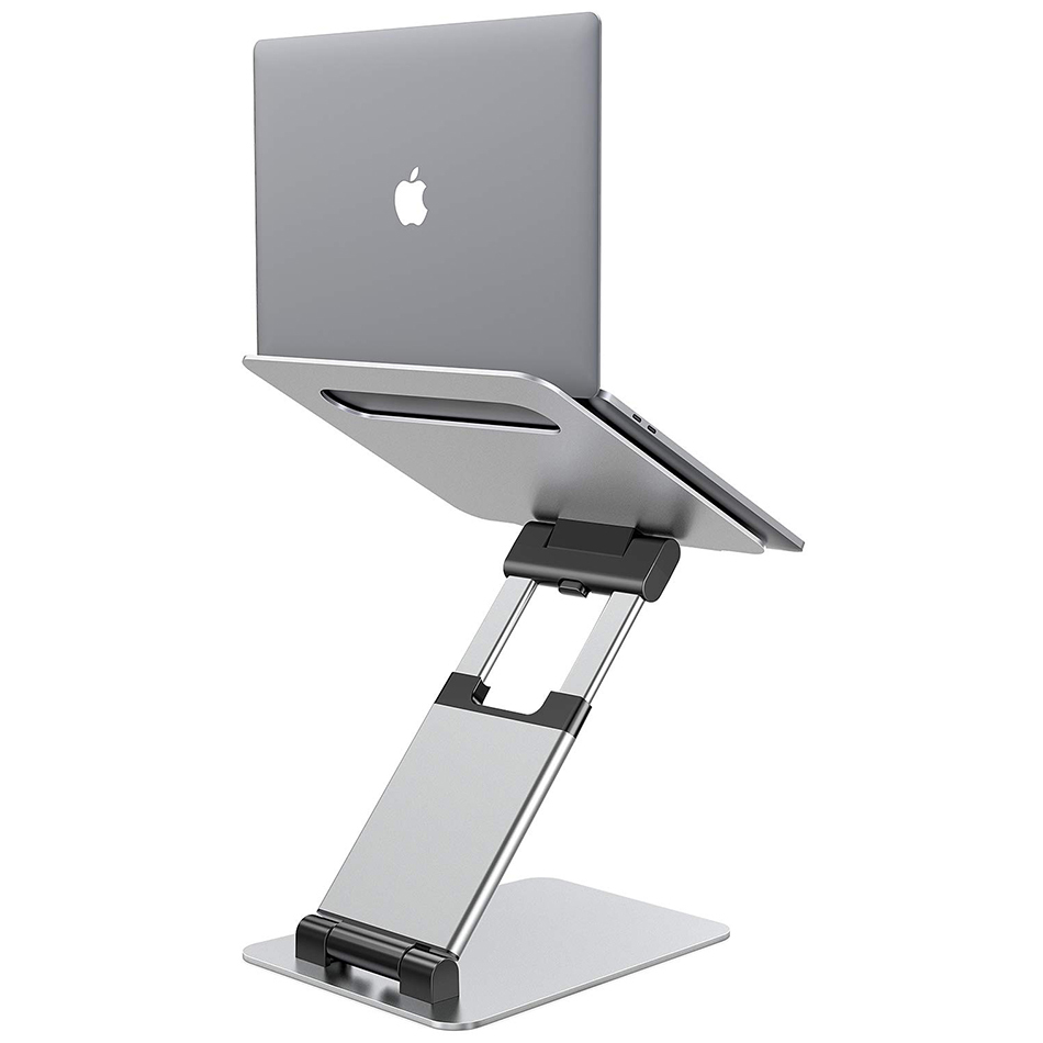 Large Aluminium Extendable Height Desk Stand for MacBook Laptop