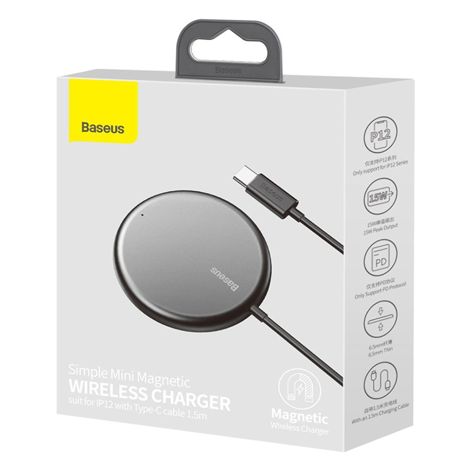Baseus Simple Mini Magnetic Wireless Charger for Phone (Black)