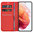 Leather Wallet Case & Card Holder Pouch for Samsung Galaxy S21 - Red