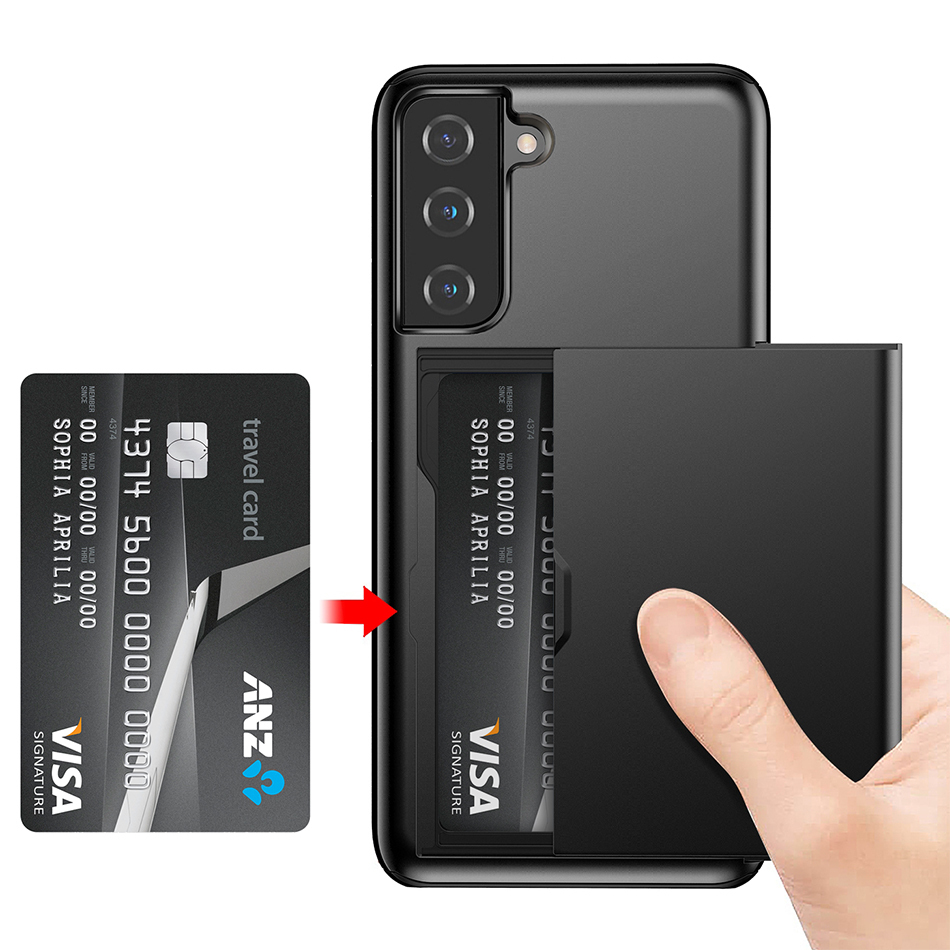 tough armour slide case card holder for samsung galaxy s21
