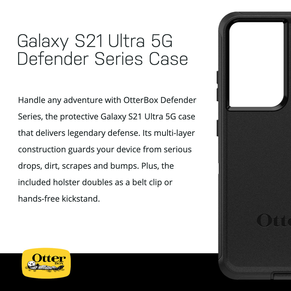 Otterbox Defender Shockproof Case For Galaxy S21 Ultra Black
