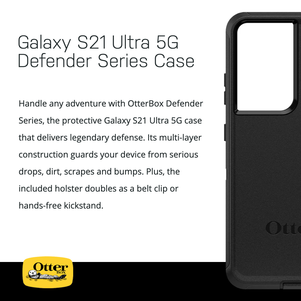 Otterbox Defender Shockproof Case For Galaxy S21 Ultra Black Otterbox Defender Shockproof Case For Galaxy S21 Ultra Black