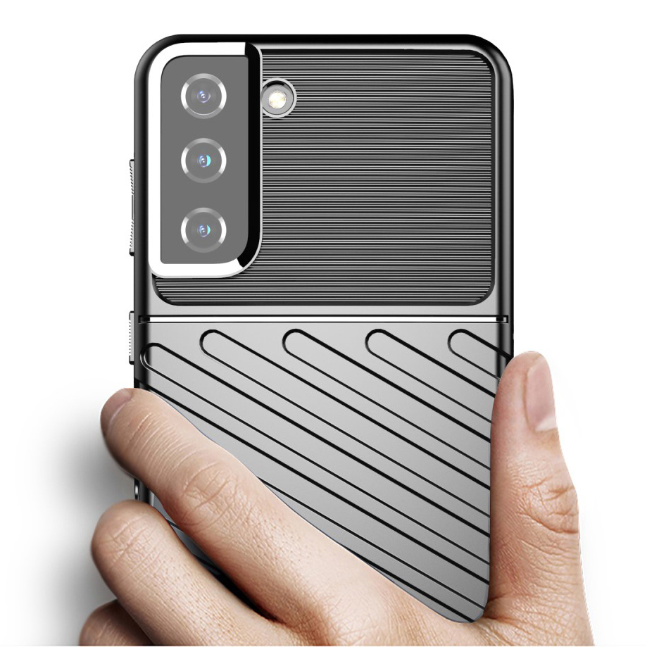 Flexi Thunder Shockproof Case for Samsung Galaxy S21+ (Black) Texture