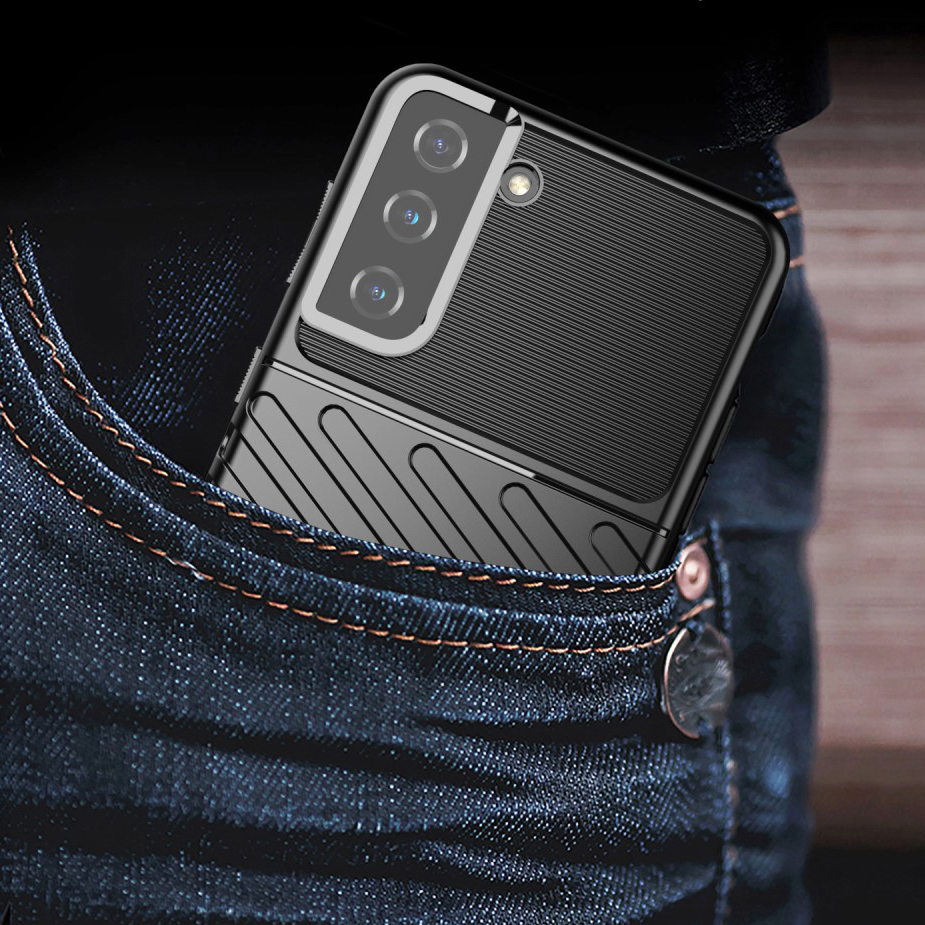 Flexi Thunder Shockproof Case for Samsung Galaxy S21+ (Black) Texture
