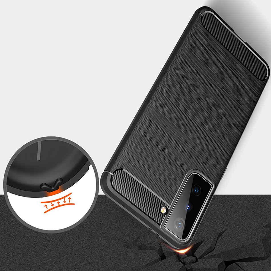 Flexi Slim Carbon Fibre Case for Samsung Galaxy S21 (Black)
