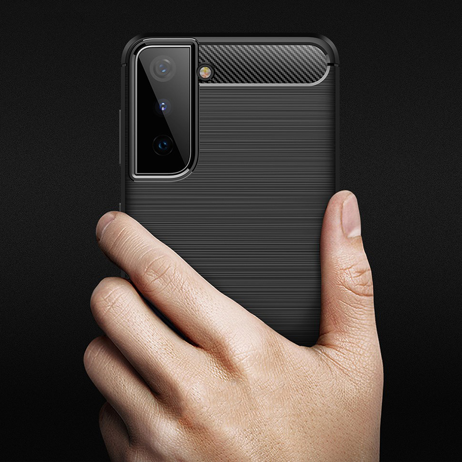 Flexi Slim Carbon Fibre Case for Samsung Galaxy S21 (Black)