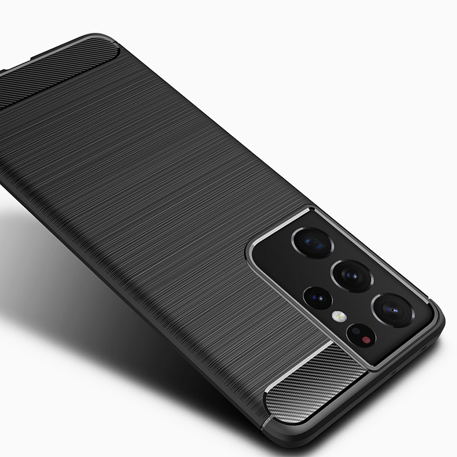 Flexi Slim Carbon Fibre Case for Samsung Galaxy S21 Ultra (Black)