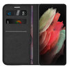 Leather Wallet Case & Card Holder Pouch for Samsung Galaxy S21 Ultra - Black