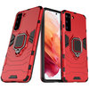 Slim Armour Tough Shockproof Case / Ring Holder Stand for Samsung Galaxy S21 - Red
