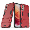 Slim Armour Tough Shockproof Case & Stand for Samsung Galaxy S21 - Red