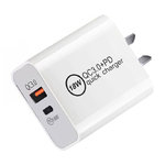 (18W) Dual USB / Type-C (Power Delivery 3.0) Wall Charger Adapter for Phone / Tablet