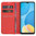 Leather Wallet Case & Card Holder Pouch for Oppo A15 - Red