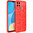 Flexi Slim Litchi Texture Case for Oppo A15 - Red Stitch