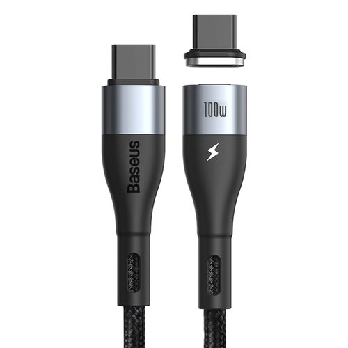 Baseus (100W) Zinc Magnetic Detachable USB-PD (Type-C) Charging Cable (1.5m) - Black