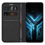 Leather Wallet Case & Card Holder Pouch for Asus ROG Phone 3 - Black
