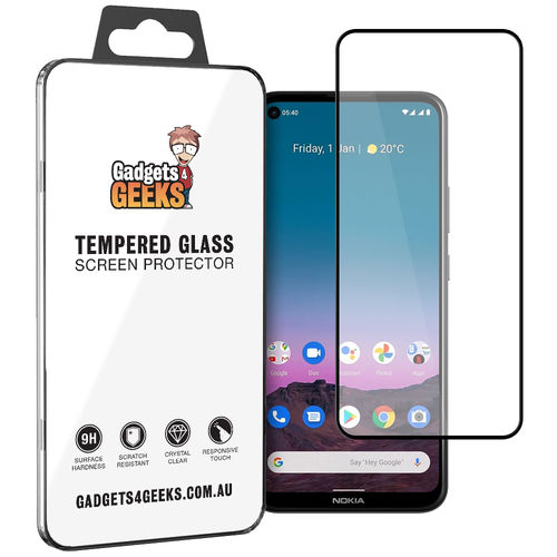 Full Coverage Tempered Glass Screen Protector for Nokia 5.4 - Black