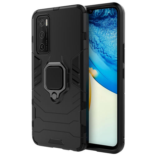 Slim Armour Tough Shockproof Case / Finger Ring Holder for Vivo Y70 - Black