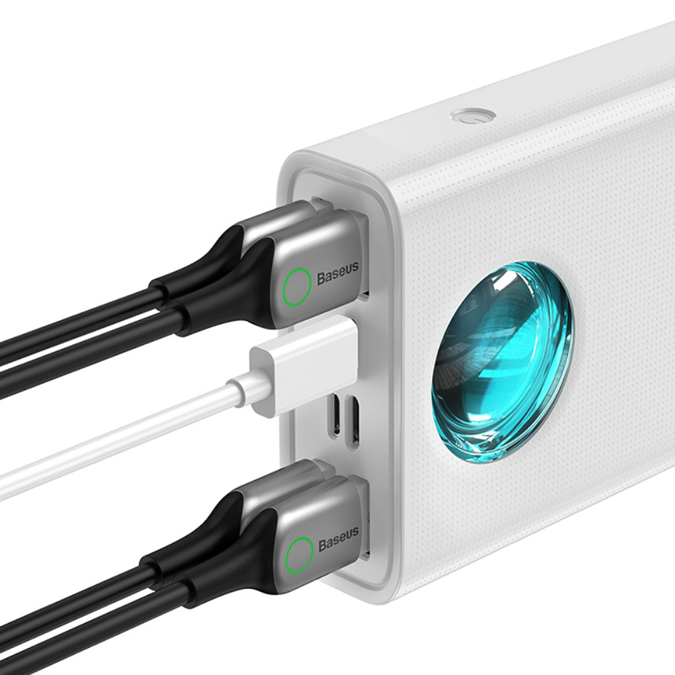 Baseus Amblight 30000mAh (65W) Power Bank / USB Type-C (PD) / Portable Charger - White