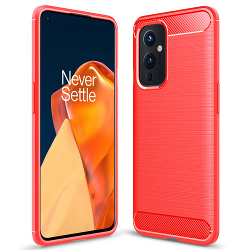 Flexi Slim Carbon Fibre Case for OnePlus 9 - Brushed Red